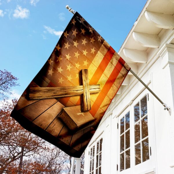 Patriotic Christian Cross American Flag DBX1938F - Image 2