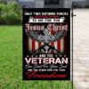 Christian Veteran Garden Flag: Jesus Blesses Our Heroes