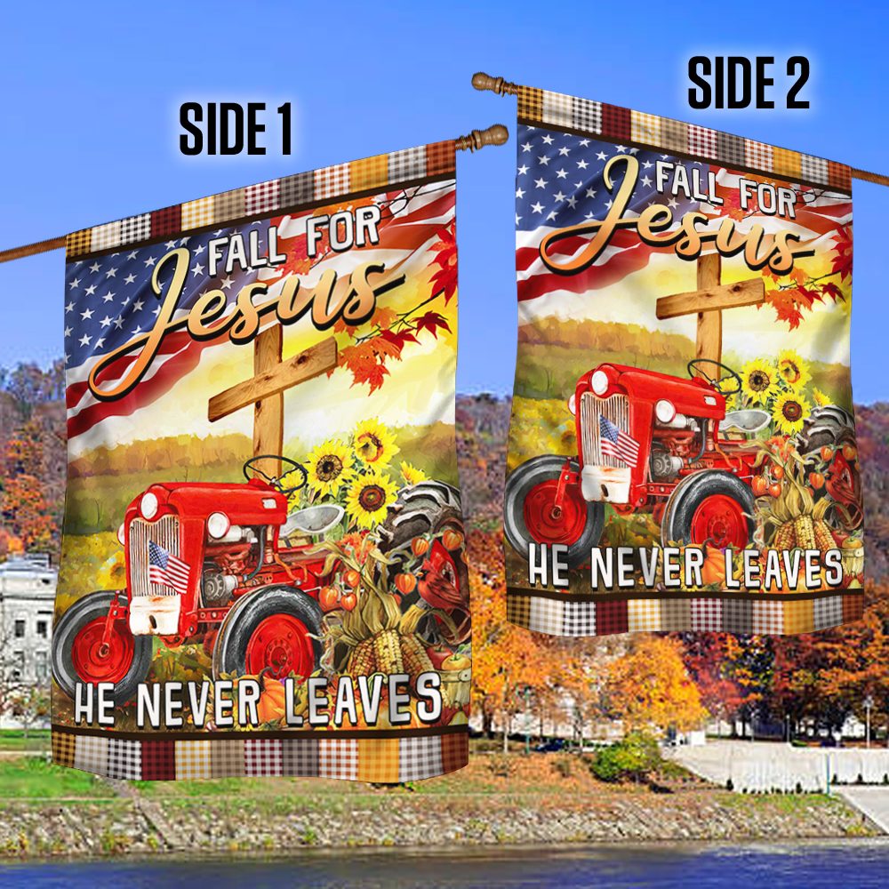 Christian Tractor Flag: Fall For Jesus - BNN437Fv2 - Image 2
