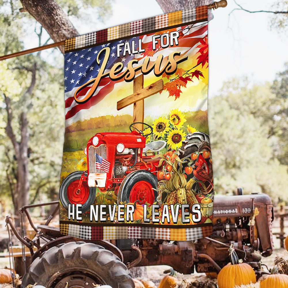 Christian Tractor Flag: Fall For Jesus - BNN437Fv2