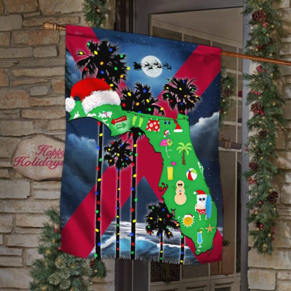 Florida Christmas Palm Tree Flag - LNT805F - Image 2