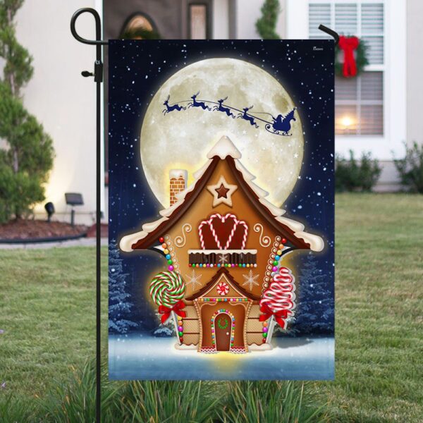 Christmas Gingerbread Flag LNT817F: Beautiful Night Holiday Decor - Image 3