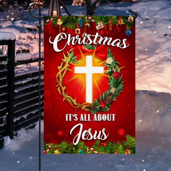 Jesus Christmas Wreath Flag: Crown of Thorns Holiday Decor TQN763F - Image 5