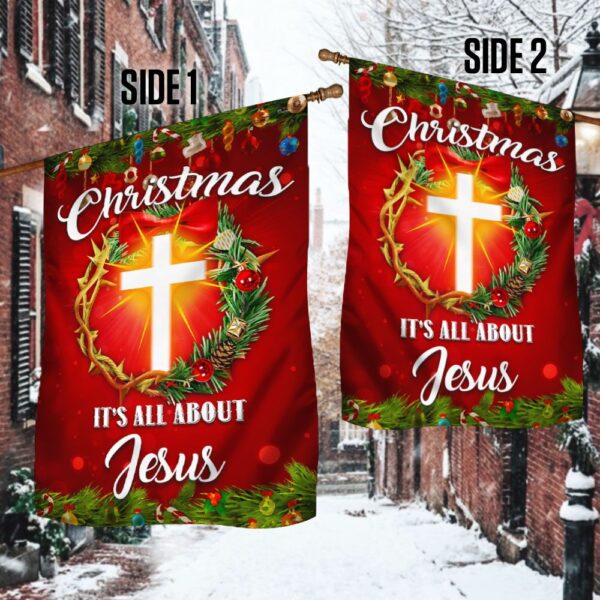 Jesus Christmas Wreath Flag: Crown of Thorns Holiday Decor TQN763F - Image 3