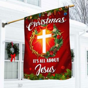 Jesus Christmas Wreath Flag: Crown of Thorns Holiday Decor TQN763F