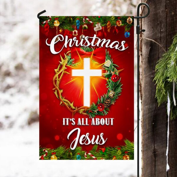 Jesus Christmas Wreath Flag: Crown of Thorns Holiday Decor TQN763F - Image 4
