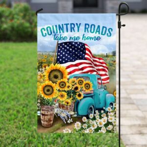 Country Roads Flag PSL128F: Rustic Americana Outdoor Decor