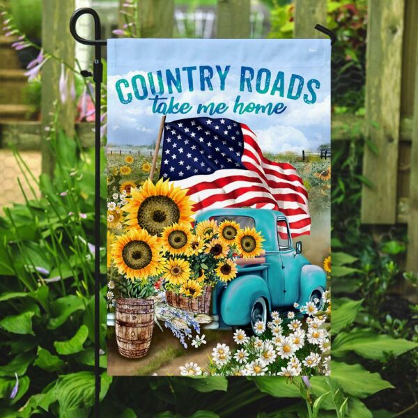 Country Roads Flag PSL128F: Rustic Americana Outdoor Decor - Image 2