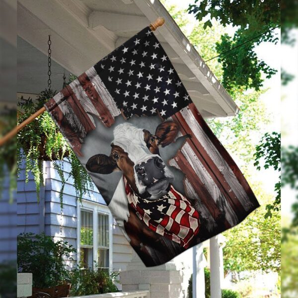 American Cow Cattle Farm Flag THN2207F: Patriotic Farm Decor - Image 3