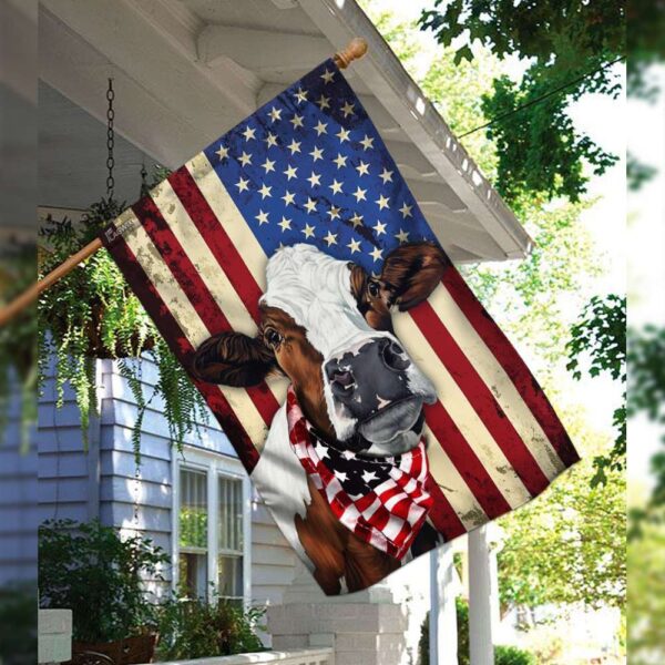 Happy 4th of July Cow Cattle Decor: US Flag THB2206F - Image 3