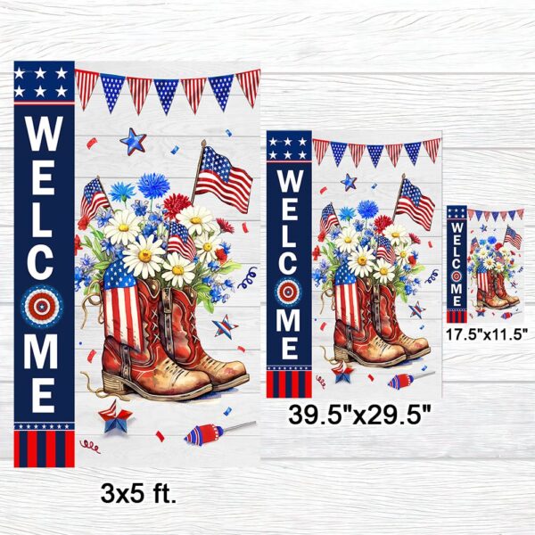 Patriotic Cowgirl Boots: 4th of July Flower Boots TQN1303F - Image 7