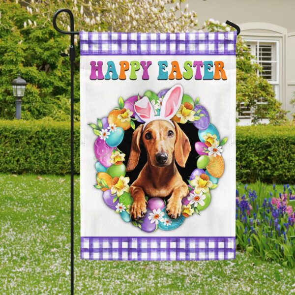 Dachshund Easter Flag: Happy Spring Decor TQN985Fv2 - Image 3