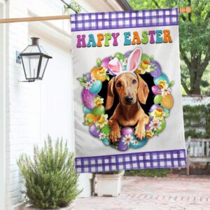 Dachshund Easter Flag: Happy Spring Decor TQN985Fv2
