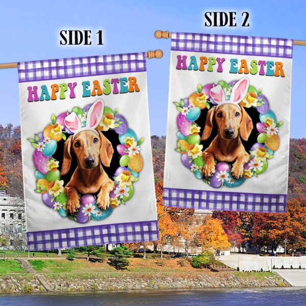 Dachshund Easter Flag: Happy Spring Decor TQN985Fv2 - Image 2