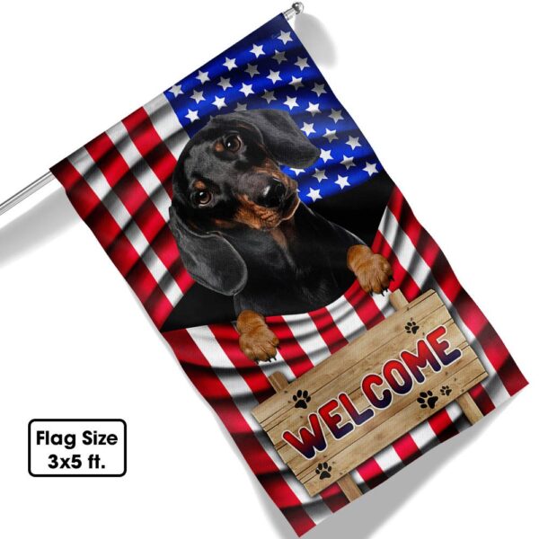 Dachshund American Flag Welcome Mat: Patriotic Dog Decor TQN1135Fv3 - Image 6