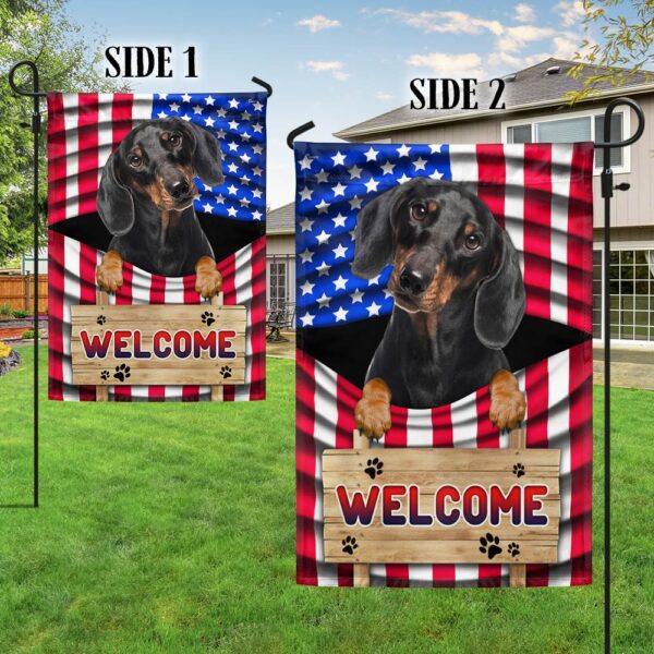 Dachshund American Flag Welcome Mat: Patriotic Dog Decor TQN1135Fv3 - Image 5