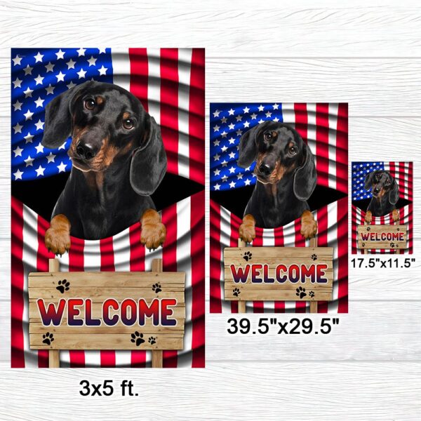 Dachshund American Flag Welcome Mat: Patriotic Dog Decor TQN1135Fv3 - Image 7