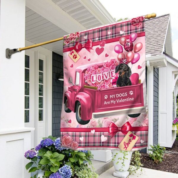 Dachshund Valentine's Day Flag: My Dogs Are My Valentine