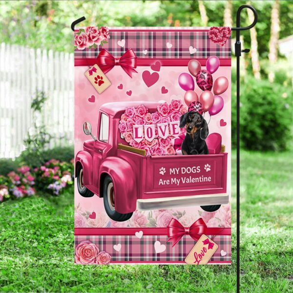 Dachshund Valentine's Day Flag: My Dogs Are My Valentine - Image 3