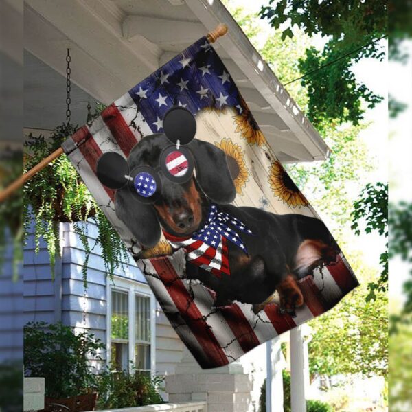 Dachshund US Flag T-Shirt: Patriotic Wiener Dog Apparel PN220F - Image 8