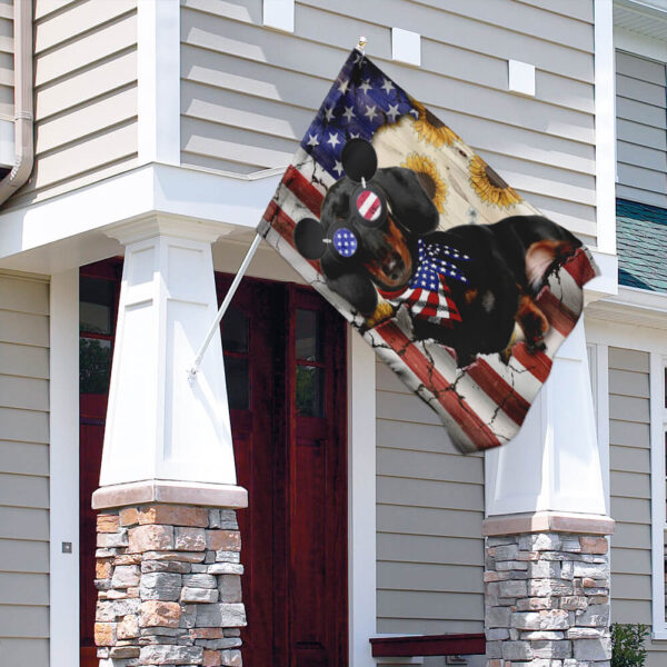 Dachshund US Flag T-Shirt: Patriotic Wiener Dog Apparel PN220F - Image 9