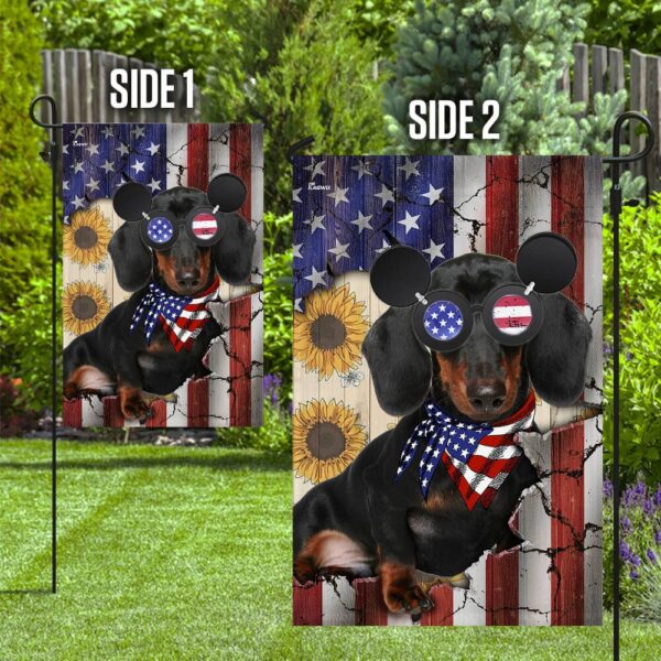 Dachshund US Flag T-Shirt: Patriotic Wiener Dog Apparel PN220F - Image 5