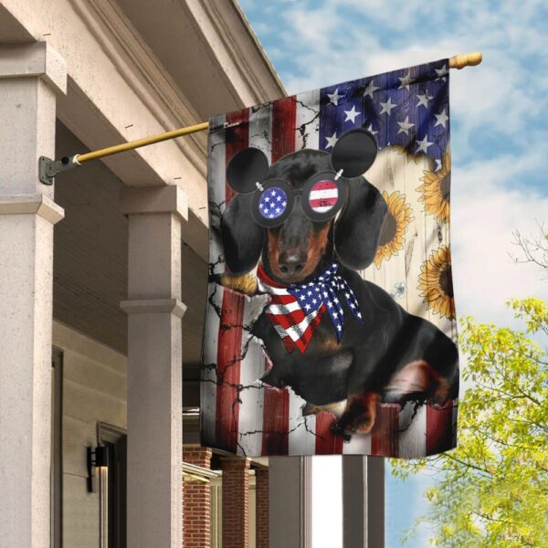 Dachshund US Flag T-Shirt: Patriotic Wiener Dog Apparel PN220F - Image 6