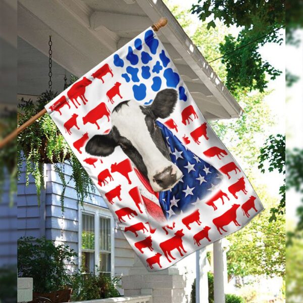 Patriotic Dairy Cow DBX1622F: American Flag Design - Image 3