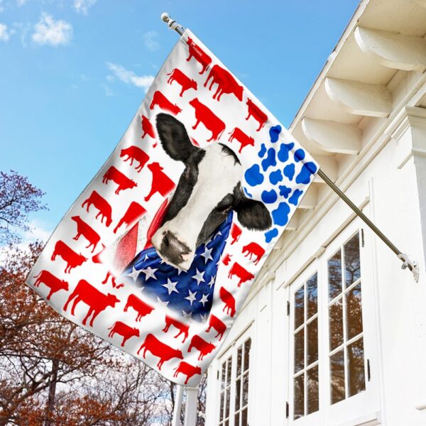 Patriotic Dairy Cow DBX1622F: American Flag Design - Image 2