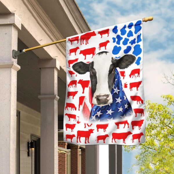 Patriotic Dairy Cow DBX1622F: American Flag Design