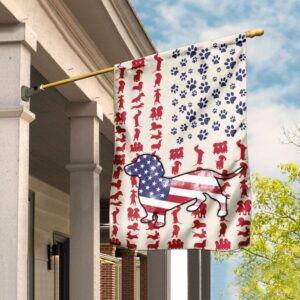 Dog Dachshund Celebrate Fourth Of July Independent Day Flag DDH1571F