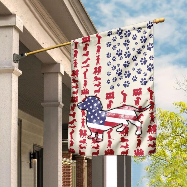 Dog Dachshund Celebrate Fourth Of July Independent Day Flag DDH1571F