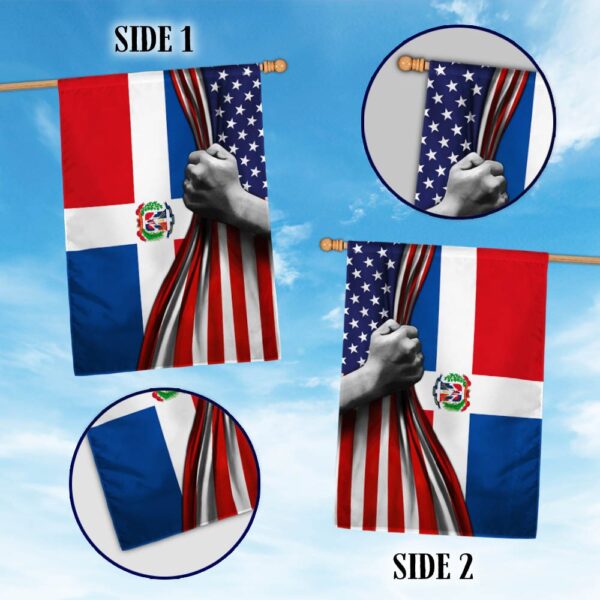 Dominican-American Pride Flag T-Shirt: TQN970F - Image 2