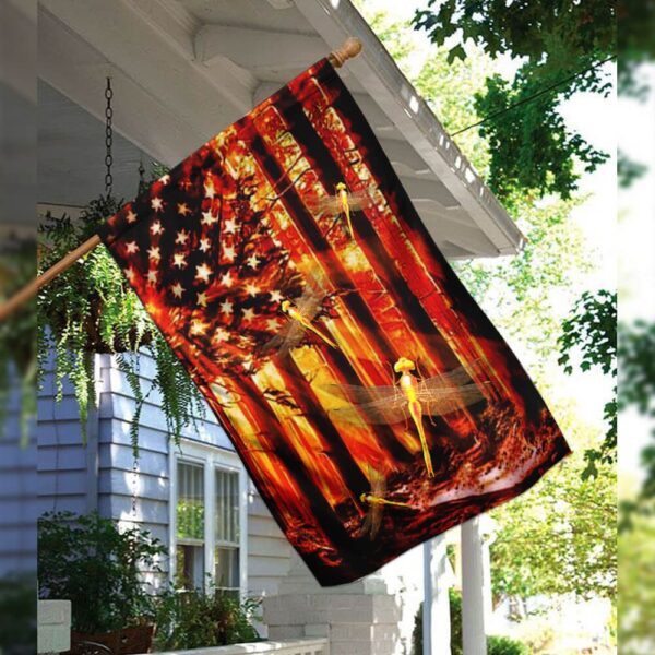 Dragonfly US Flag THB1990V3F: American Flag Patch - High-Quality Embroidery - Image 3