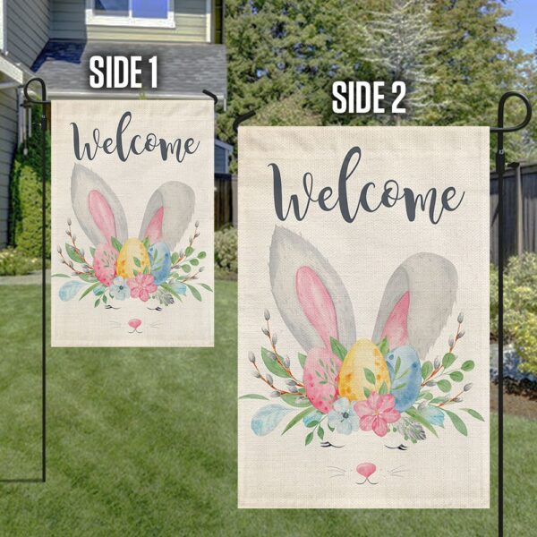 Easter Bunny Welcome Flag: Spring Garden Decor TQN1036F - Image 5