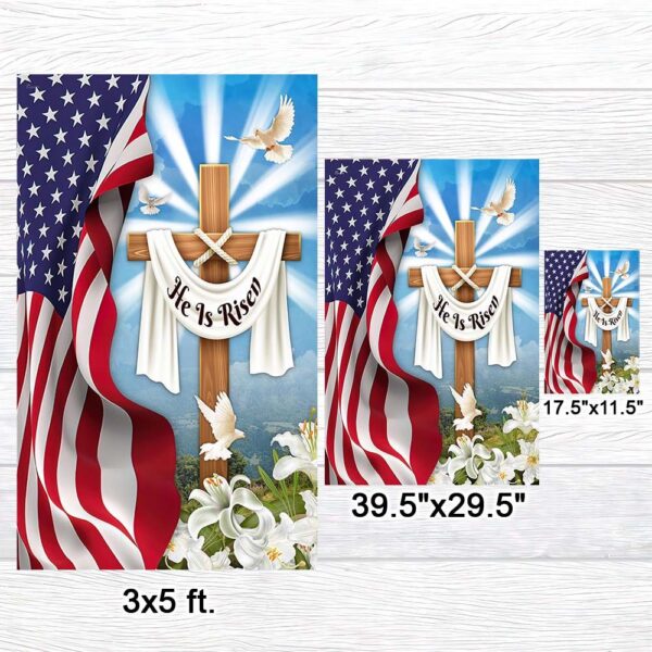 He Is Risen Easter Cross Necklace - TQN1026F - Image 7