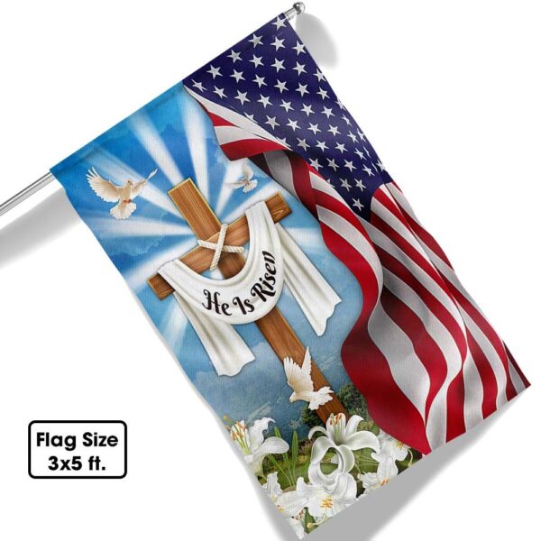 He Is Risen Easter Cross Necklace - TQN1026F - Image 6