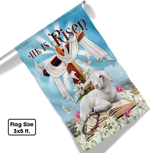 He Is Risen Easter Flag: Christian Cross & Lamb TQN1007F - Image 6