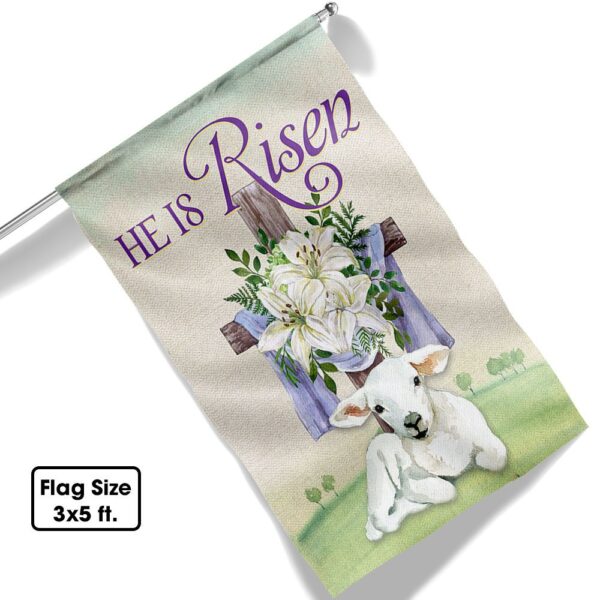 He Is Risen Easter Flag: Christian Cross & Lamb TQN1022F - Image 6