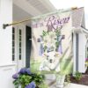He Is Risen Easter Flag: Christian Cross & Lamb TQN1022F