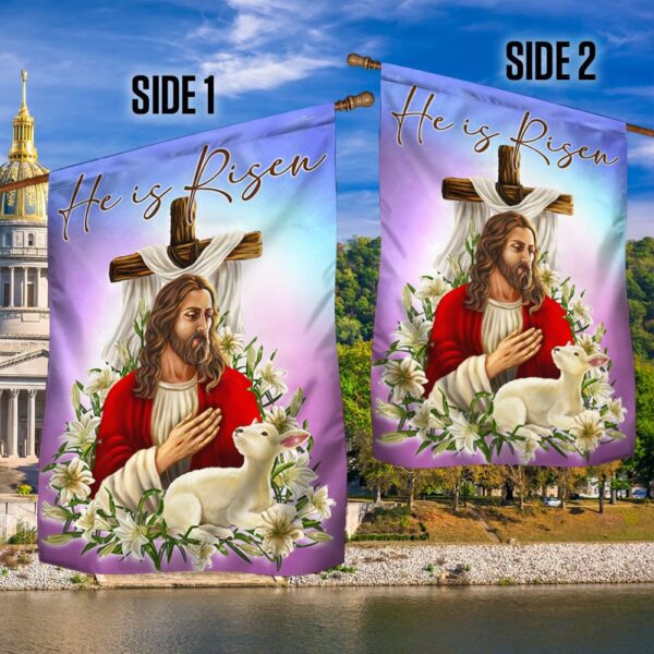 He Is Risen Easter Flag | Cross TQN928F - Image 2