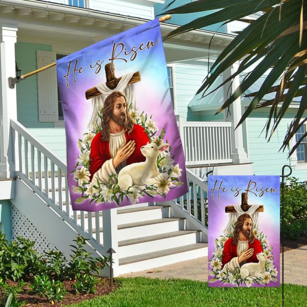 He Is Risen Easter Flag | Cross TQN928F - Image 4