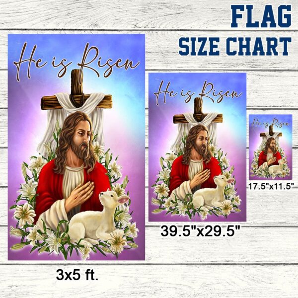 He Is Risen Easter Flag | Cross TQN928F - Image 7