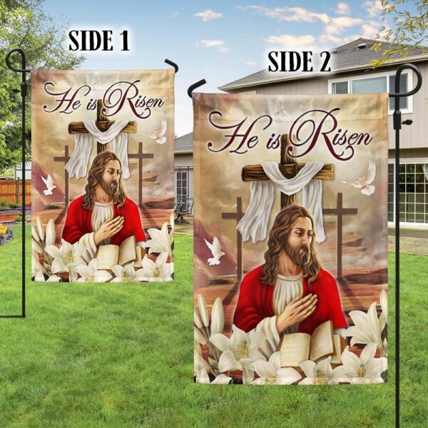 He Is Risen Easter Flag: Christian Cross Banner TQN1019F - Image 5