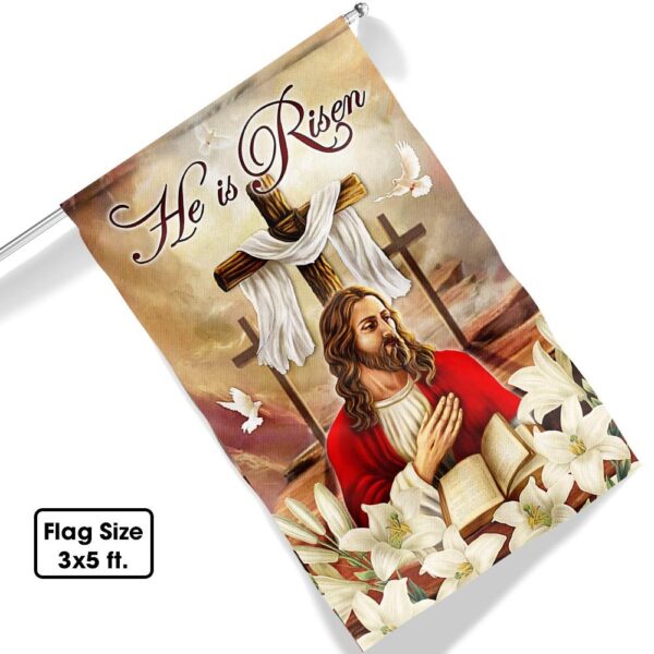 He Is Risen Easter Flag: Christian Cross Banner TQN1019F - Image 6