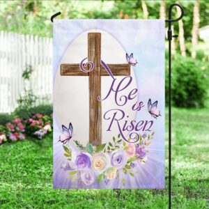 He Is Risen Easter Flag: Religious Spring Decor TQN864F