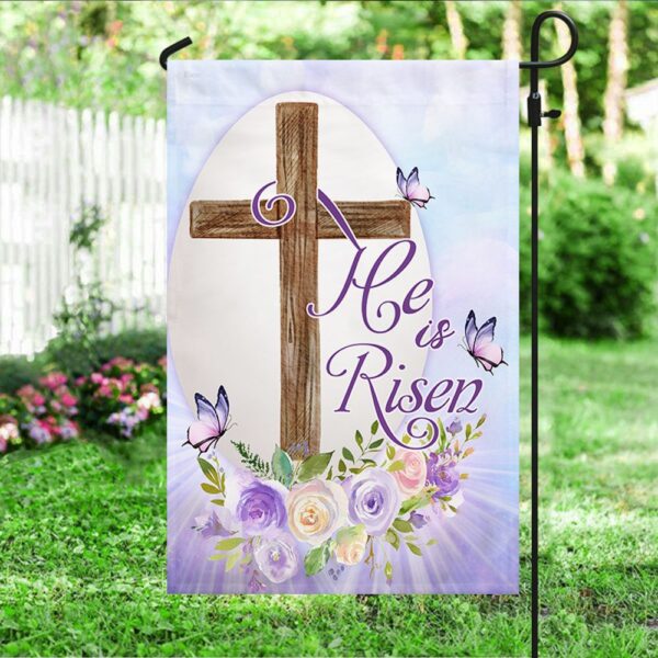 He Is Risen Easter Flag: Religious Spring Decor TQN864F