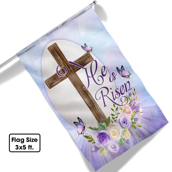 He Is Risen Easter Flag: Religious Spring Decor TQN864F - Image 6