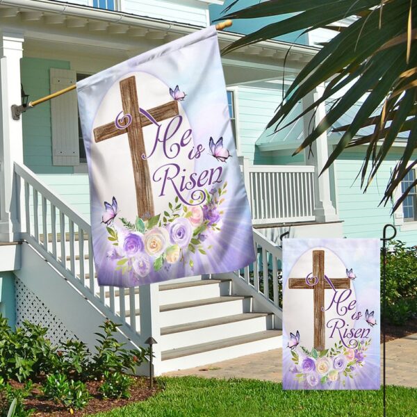 He Is Risen Easter Flag: Religious Spring Decor TQN864F - Image 4