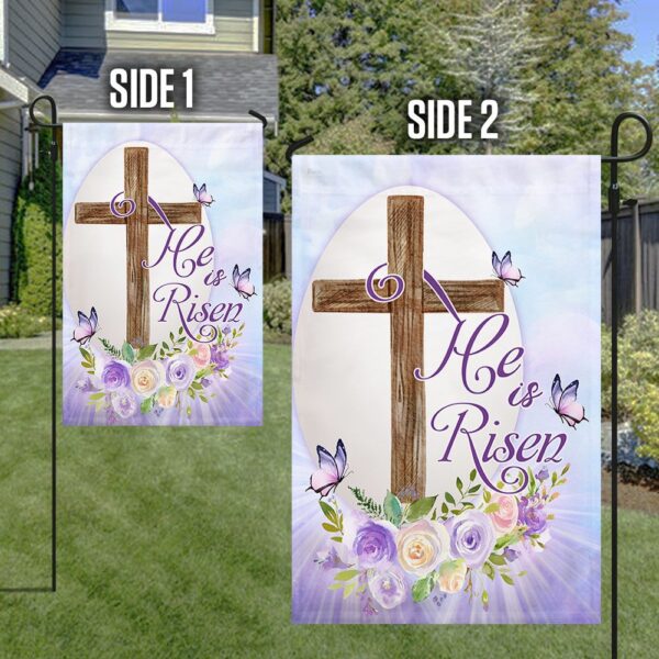 He Is Risen Easter Flag: Religious Spring Decor TQN864F - Image 5